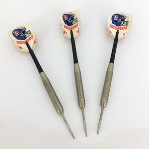 Vintage NFL Denver Broncos Steel Tip Unicorn Darts 20 Gram W/Leather Case